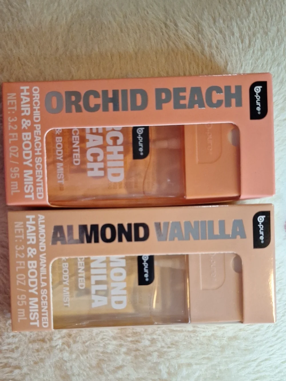 Bpure Orchid Peach & Almond Vanilla Hair & Body Mist Duo - Peach and Beige